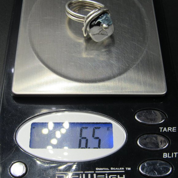 Size 5.5 Sterling Silver Handmade Wire Wrapped Glass Band Ring Vintage - Picture 9 of 9